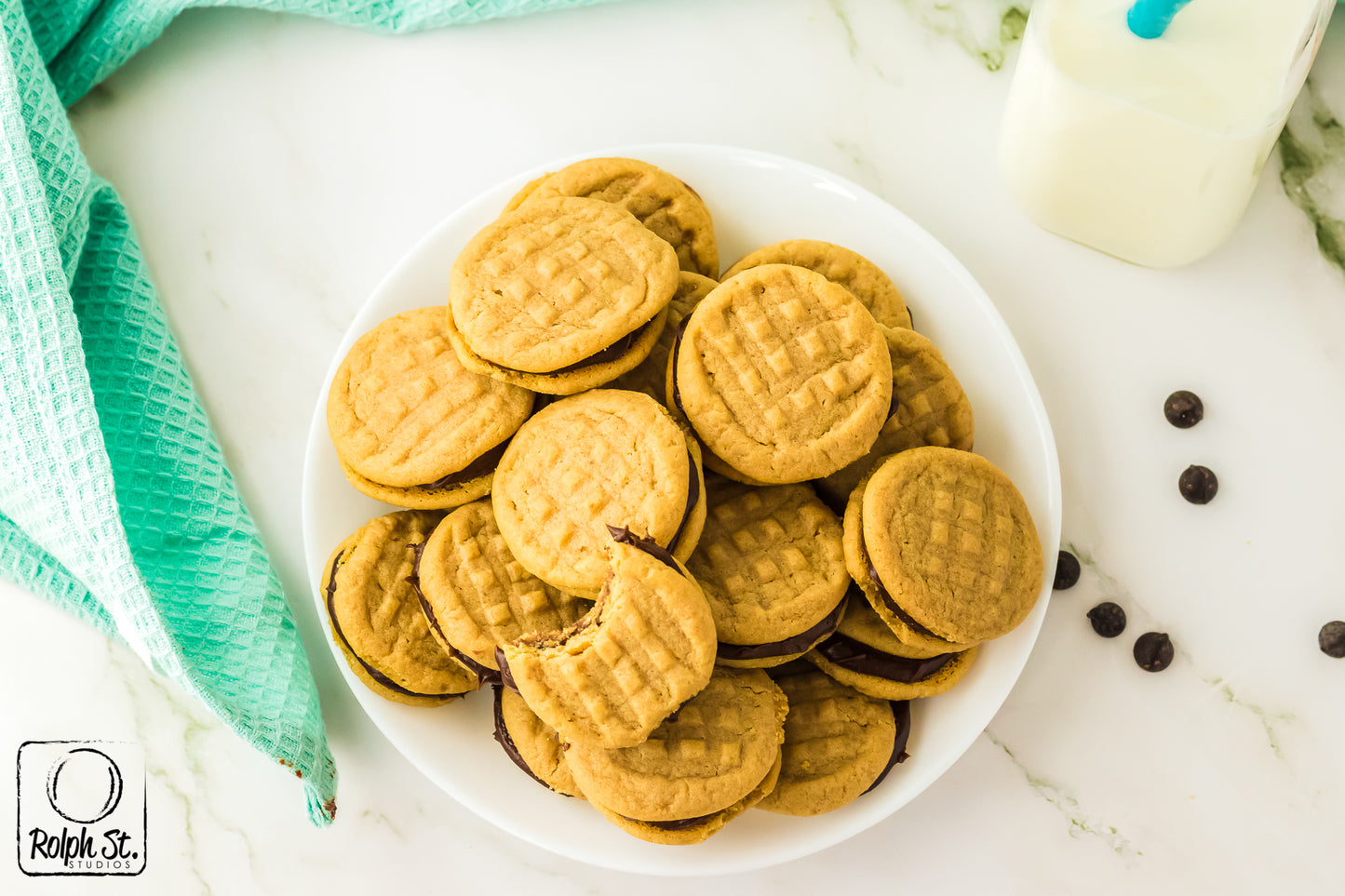 Peanut Butter Sandwich Cookies Overhead