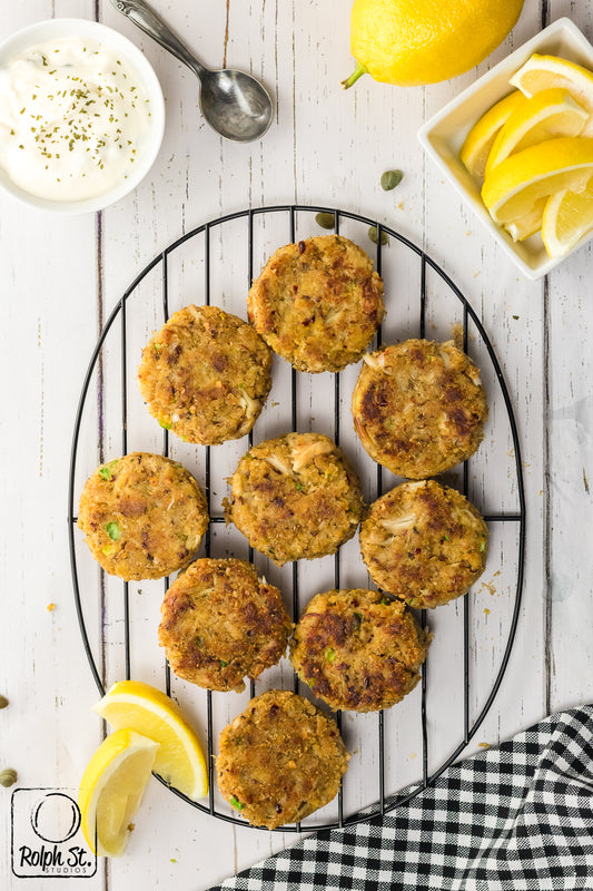 Crab Cakes Overhead